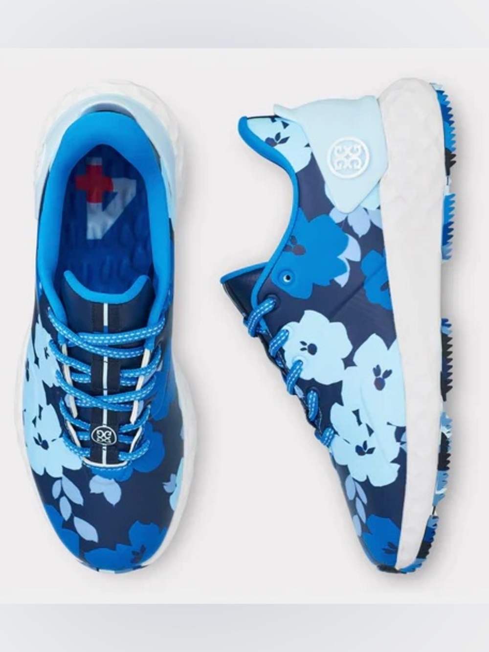G/Fore Womens MG4+ Golf Shoes Blueprint Floral Size 7 Sneaker Blue NEW